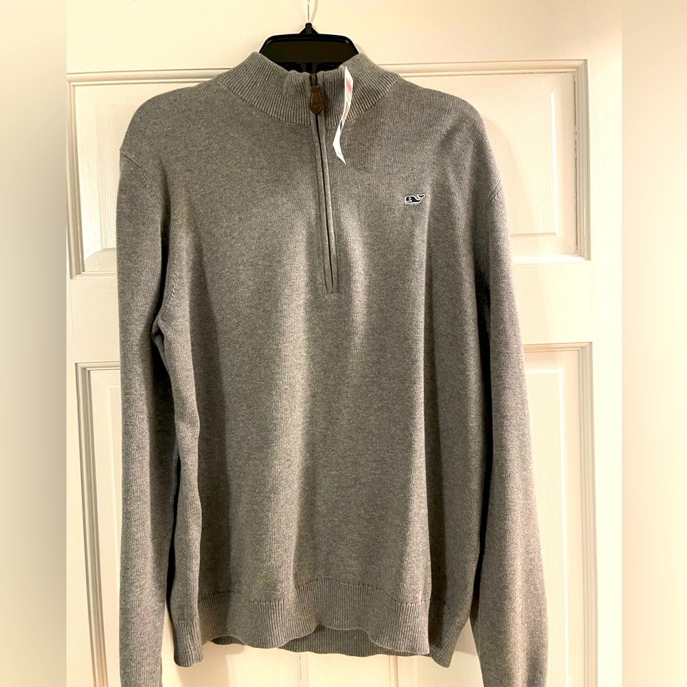 Boys Heather Grey 1/4 zip sweater.  New with tags.  Size XL.